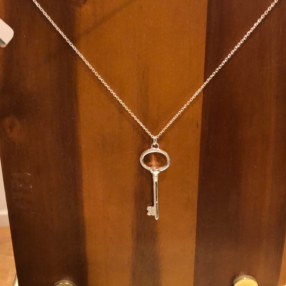Silver plated key necklace